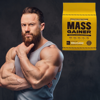 mass gainer et homme muscle
