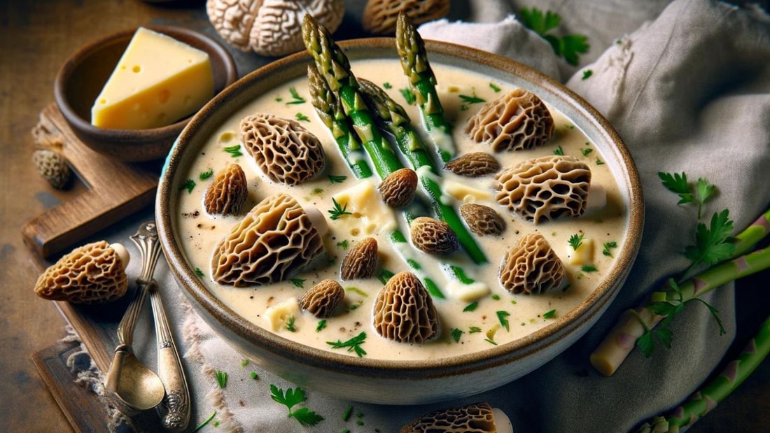 Soupe Savoyarde de printemps aux morilles, asperges et Beaufort ...