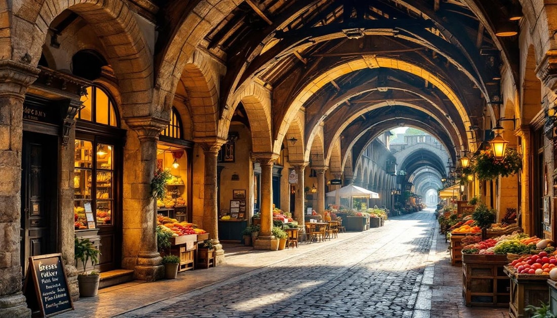 Le seul centre-ville français avec 157 arcades sur 500 mètres de commerce
