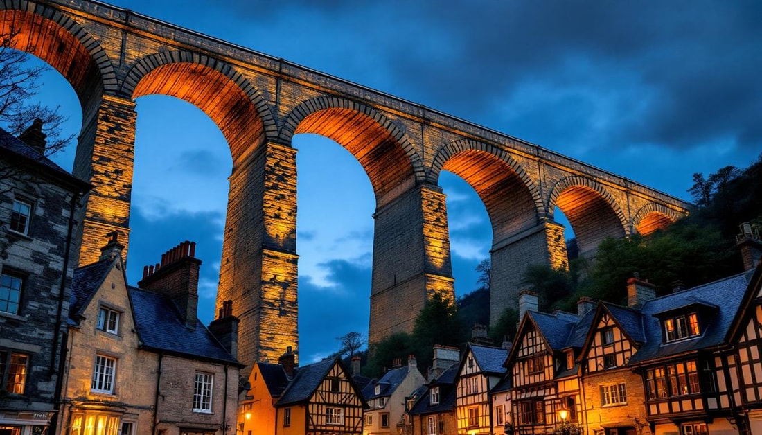 Ce viaduc de Morlaix culmine à 62 mètres avec 23 arches et 11000 m³ granit
