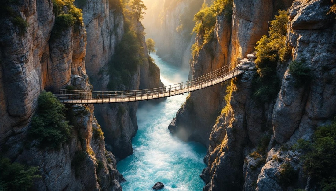 Cette passerelle de 252 mètres traverse une gorge creusée en 20 000 ans
