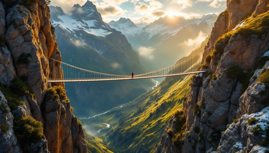 Ce pont tibétain de 603 mètres détient le 2e record mondial à 1875m
