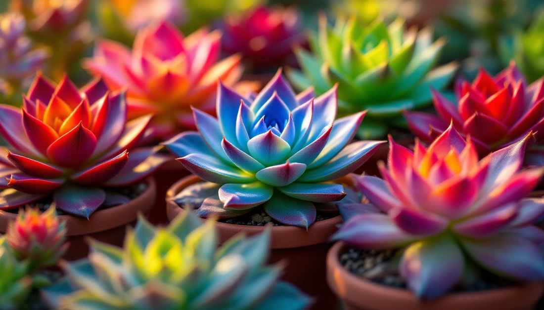 Succulentes arc-en-ciel : la méthode exclusive des collectionneurs pour 6 couleurs magiques en 21 jours