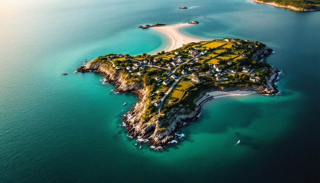 La seule île de Bretagne en forme de croix avec 632 habitants sur 310 hectares