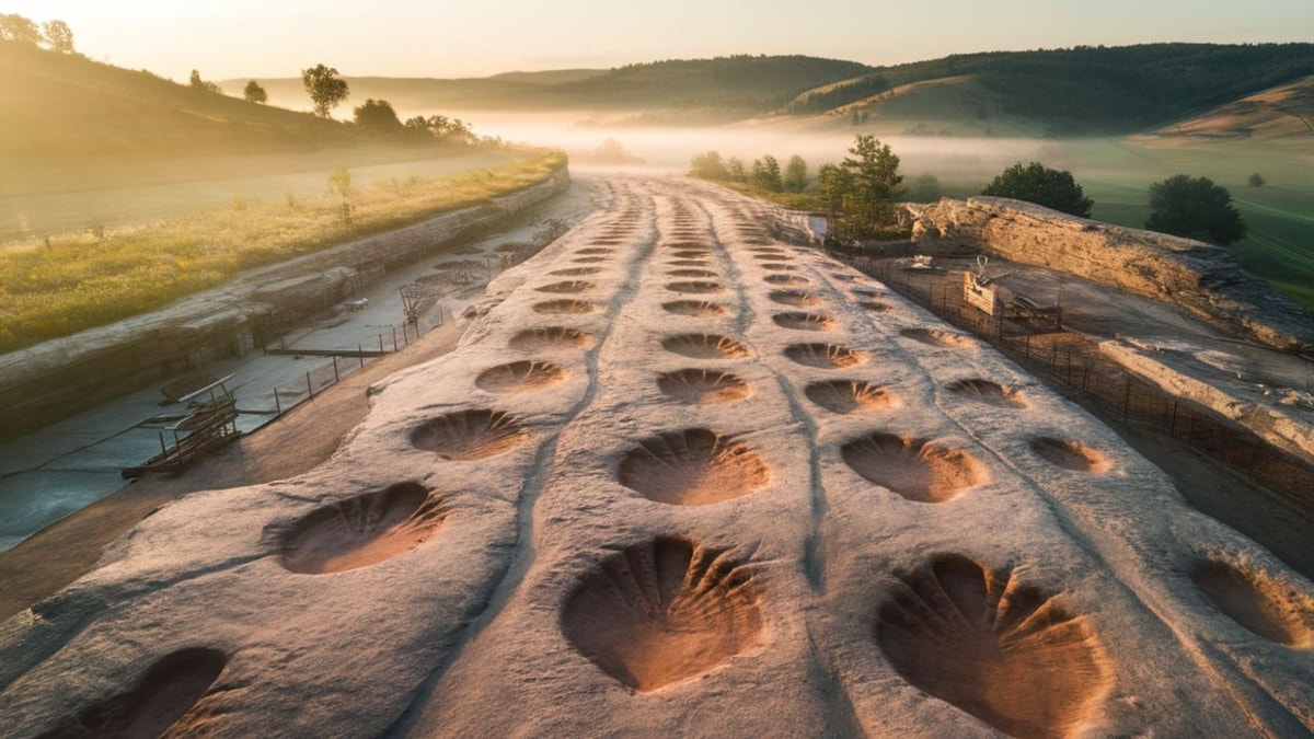 130 empreintes de dinosaures vieilles de 150 millions d'années découvertes dans ce village français