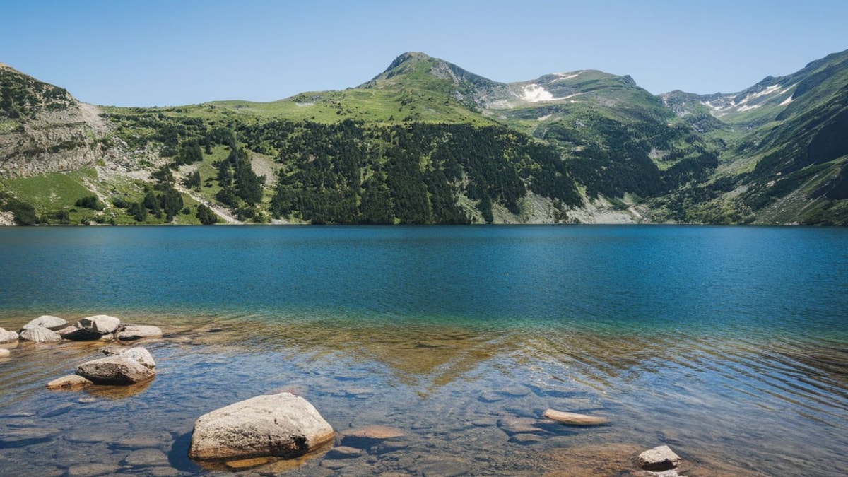 Ce lac alpin de 27 km² est le plus transparent d'Europe avec une visibilité jusqu'à 10 mètres de profondeur
