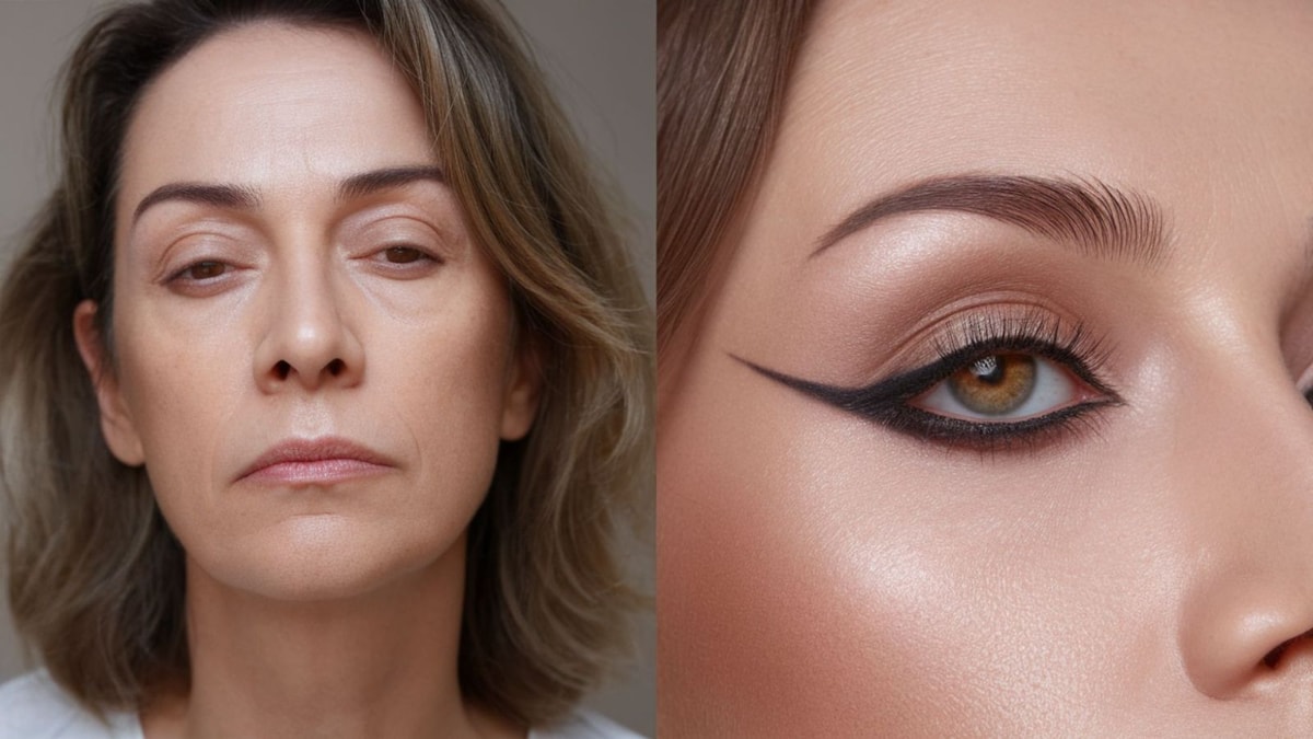 Cette technique de maquillage des yeux ouvre le regard malgré les paupières tombantes