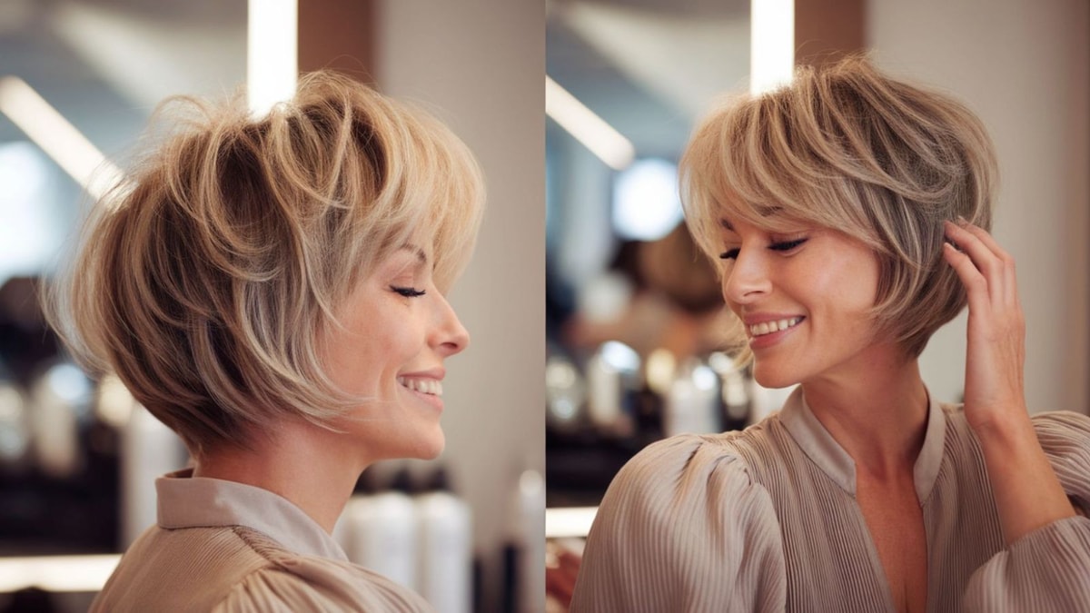 Mes cheveux post-ménopause semblaient 70% plus épais grâce à cette technique de coupe précise