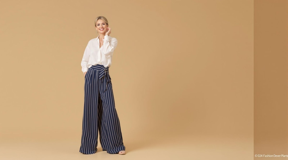 Avec ce palazzo fluide, elle cache son ventre et paraît 5 kg plus mince