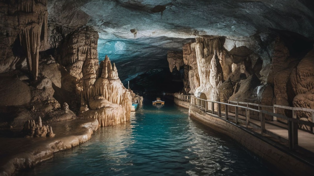 Cette cavité naturelle de 103 mètres de profondeur cache une rivière souterraine navigable