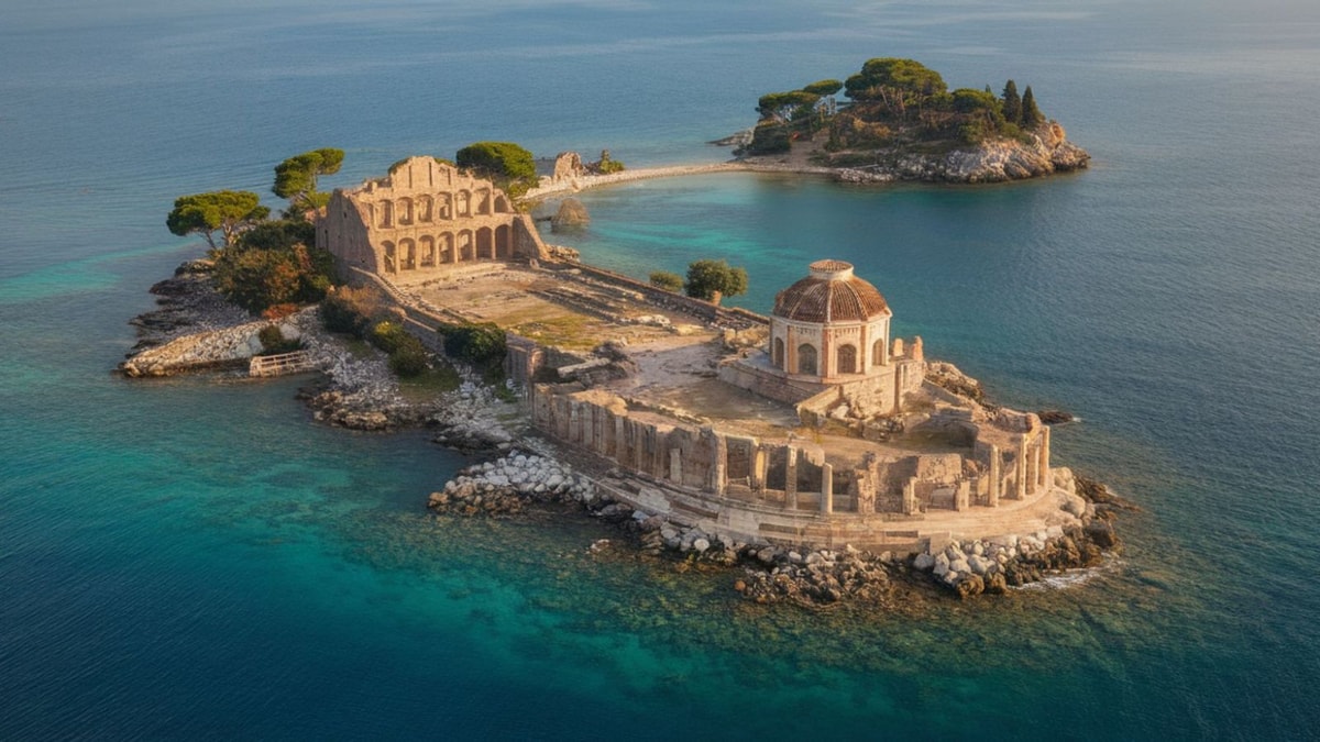 Cette île de 7 km abrite des vestiges romains vieux de 2000 ans