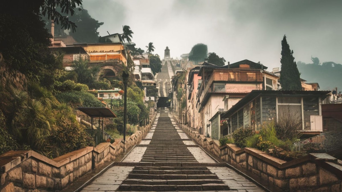 Les escaliers qui montent au ciel : voyage dans la mystérieuse ville aux 2000 marches