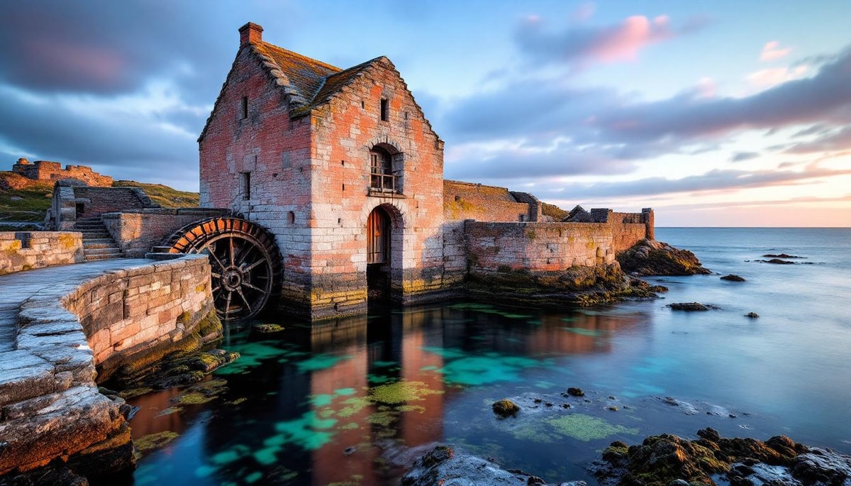 Le seul moulin français qui fonctionne avec un étang de mer sur Bréhat
