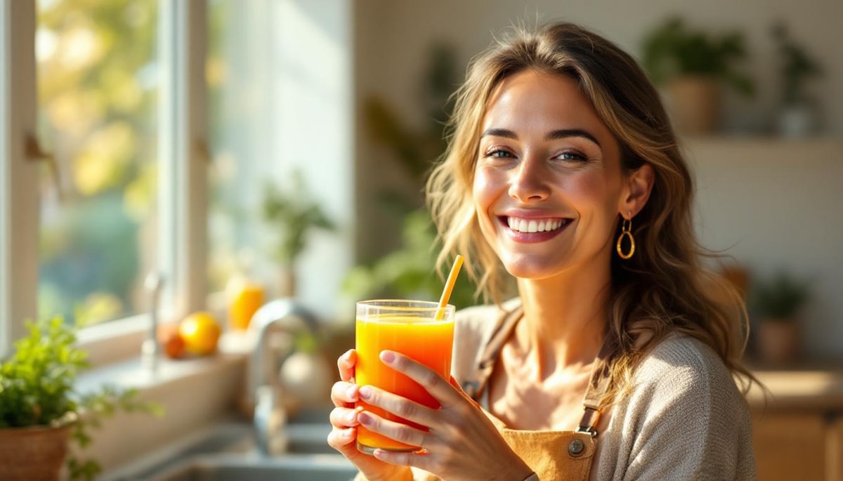 Elle boit du jus de carotte et tout le monde croit qu'elle revient de vacances
