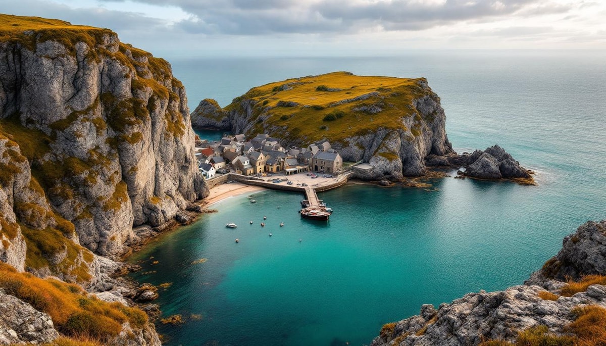 Cette île de granite vieille de 300 millions d'années abrite un port protégé
