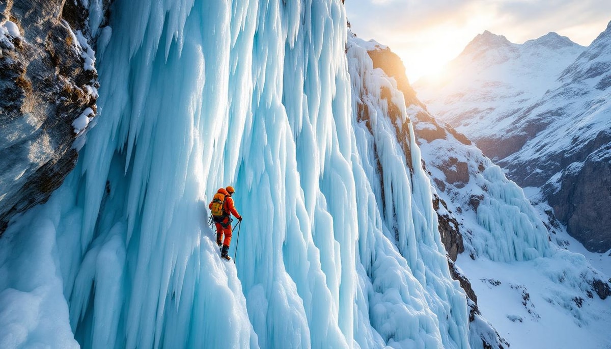 Cette cascade de 280 mètres se transforme en mur d'escalade sur glace l'hiver
