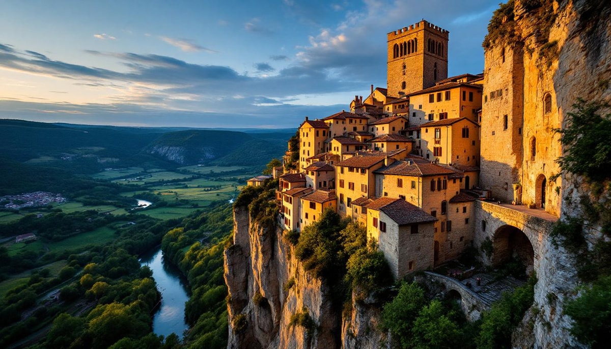 Le seul village des Plus Beaux Villages de France perche a 100 metres sur le Lot
