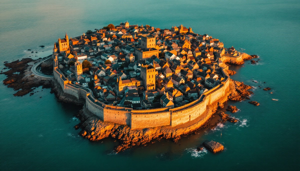 Port-Louis concentre 2689 habitants sur 1,07 km² face à l'océan Atlantique
