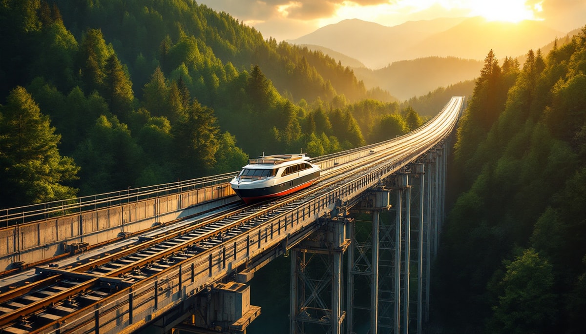 Le seul canal français avec un plan incliné remplaçant 17 écluses en 4 minutes
