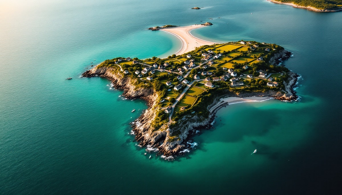 La seule île de Bretagne en forme de croix avec 632 habitants sur 310 hectares
