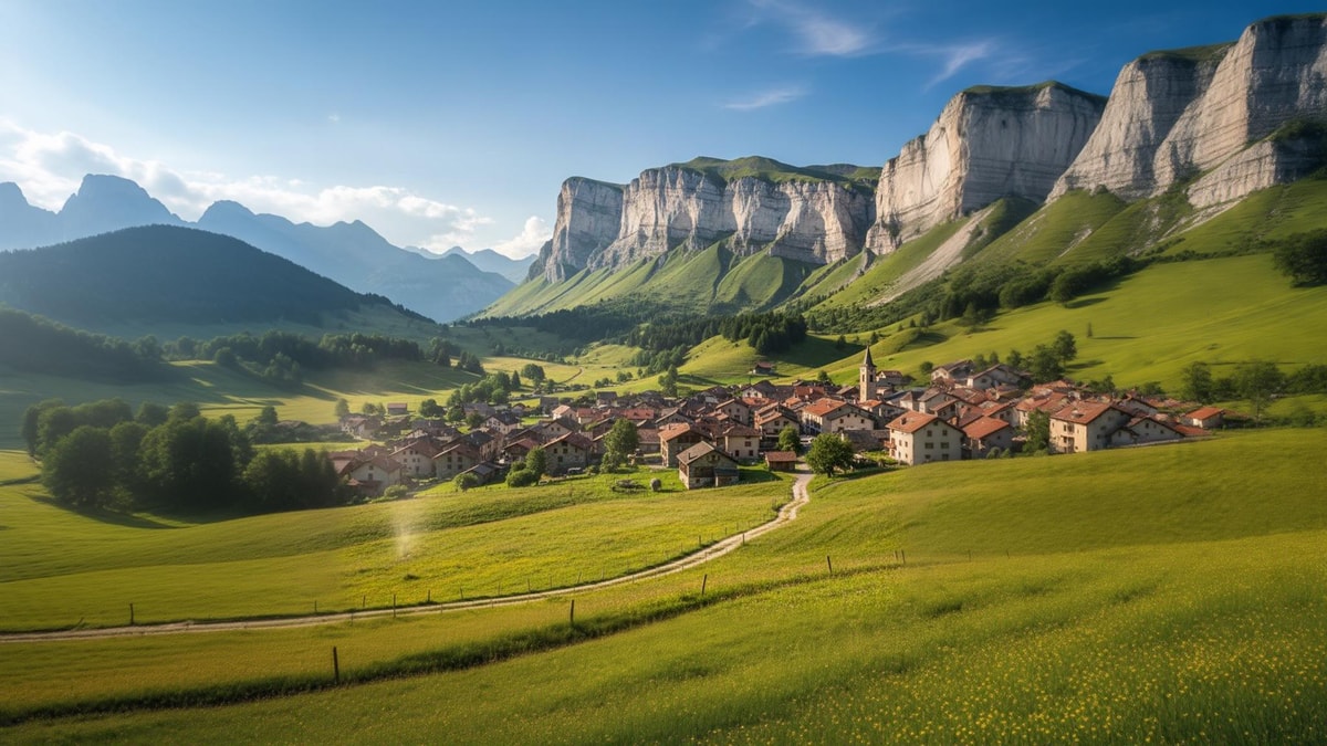 Ce village de Haute-Savoie s'étend sur 1217 mètres depuis le calcaire
