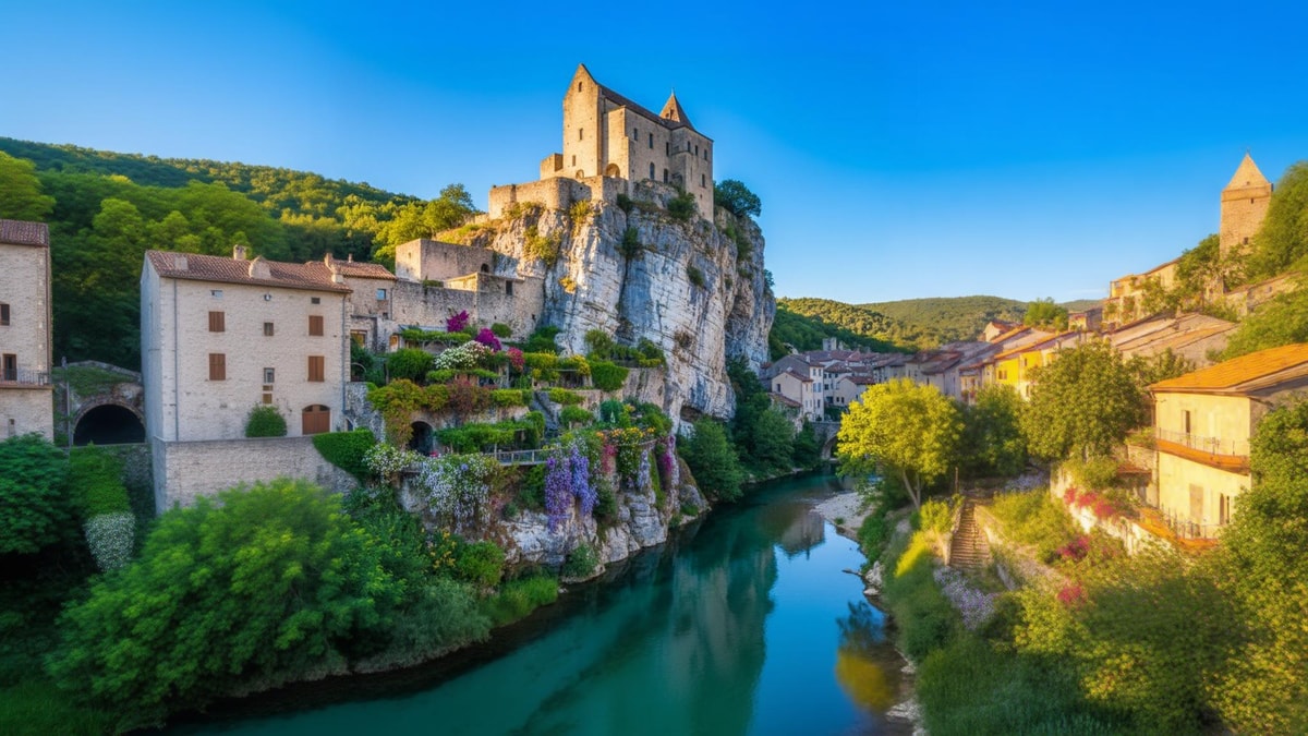 J'ai découvert ce village d'Ardèche avec château de 35 m et jardins suspendus
