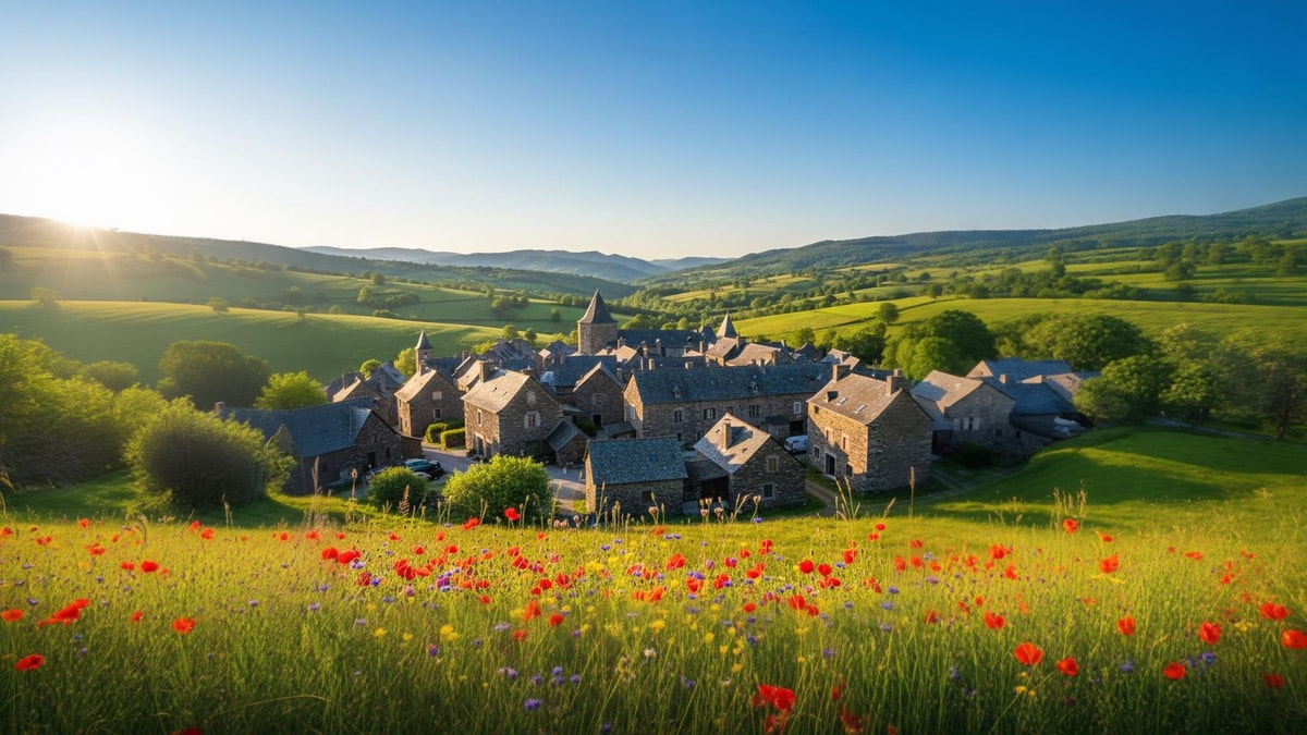 Ce village du Cantal de 593 habitants s'étend sur 53 km² entre 427 et 828m
