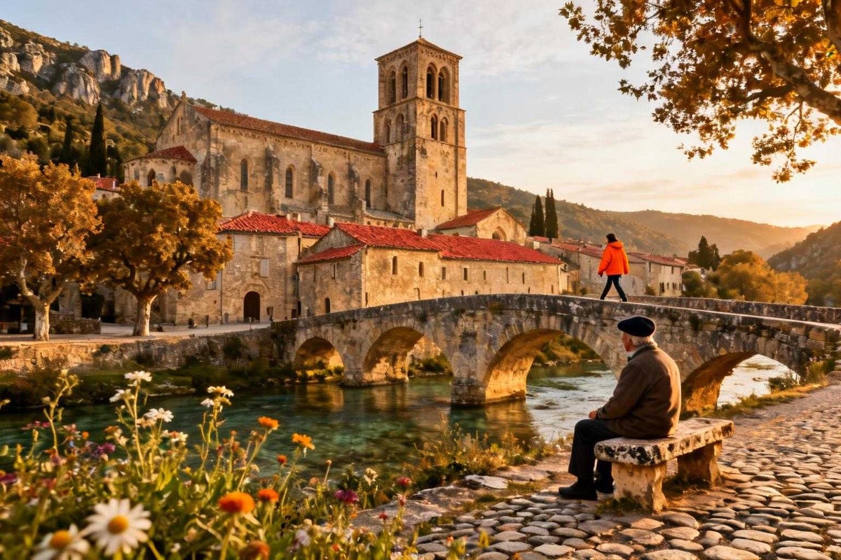 Le seul village français avec abbaye fondée par Charlemagne en 783
