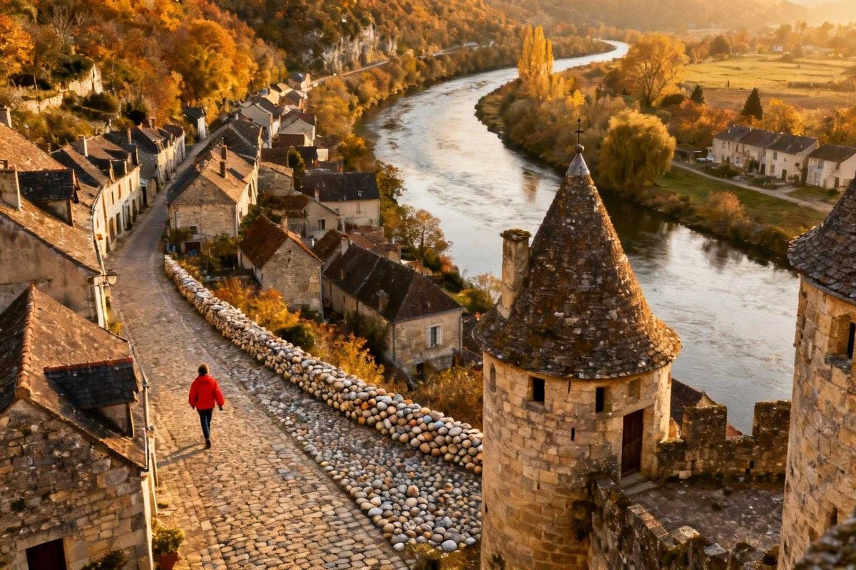 Ce village de 295 habitants s'étend sur 5 km de façade le long du Lot
