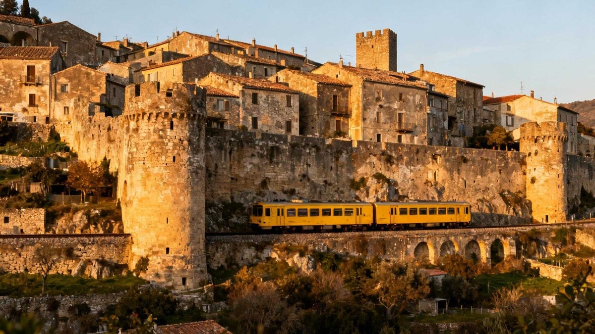 Ce village fortifié des Pyrénées-Orientales a sa gare dans les remparts
