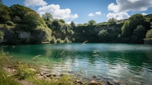 Au Finistère, des lacs de loisirs nés des anciennes carrières détain des années soixante