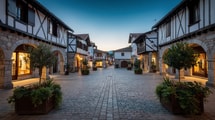 Ce village navarrais, fondé en 1288 par Claire de Rabastens, mêle arcades et colombages