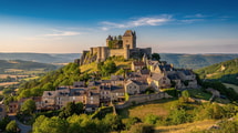 Des archères parmi les plus hautes du monde percent les murs de ce château de l’Aveyron