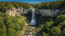 Cette cascade de Côte-d’Or naît dans une grotte avant de dévaler le cirque calcaire