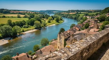 Depuis les anciens remparts, ce village de Dordogne regarde la Dordogne rejoindre la Vézère