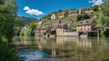 Accroché à la pente, ce village du Doubs vit au rythme des moulins de la Loue