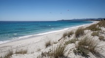Le long de la Route du Sel, les kitesurfs animent cette plage de Hyères