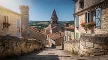 Ce village classé cache un clocher tors du XVIe siècle derrière ses remparts