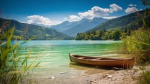 Au pied de la chaîne de l’Épine, ce lac savoyard associe plages, canoë et roselières