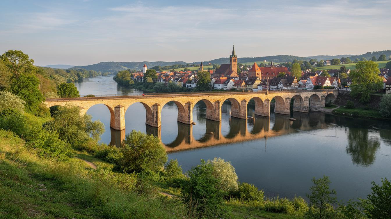 24 km noerdlich von Stuttgart schluckt das Enztal den Laerm dieser 1.200 Jahre alten Stadt