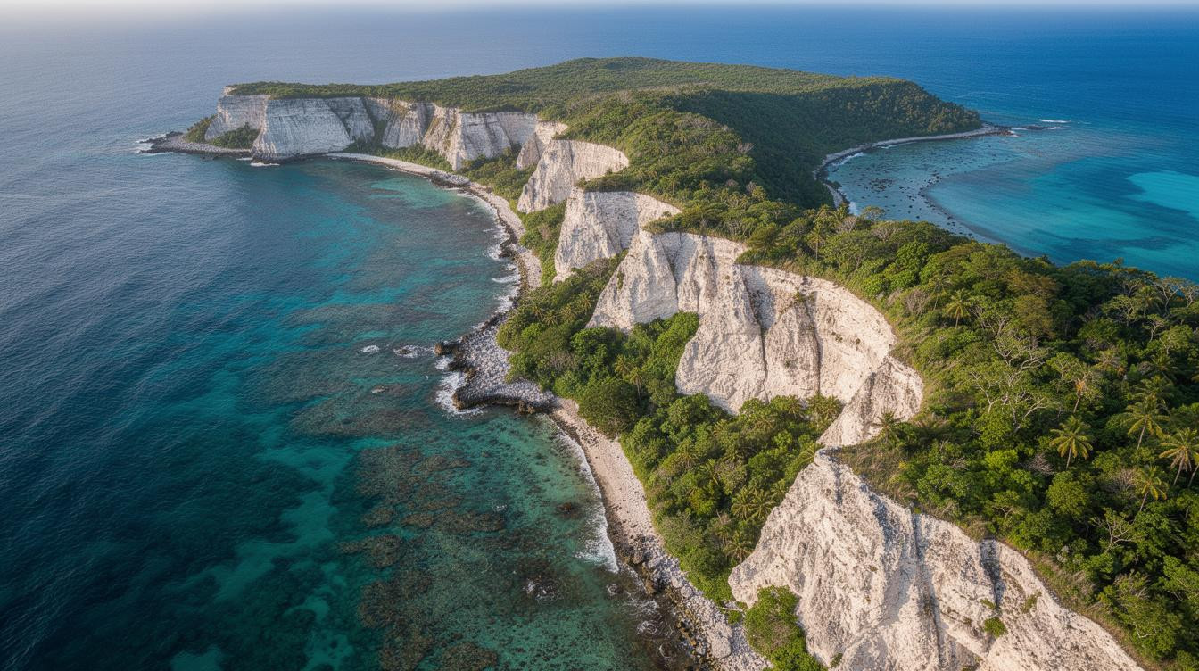 18 Millionen Jahre alter Korallenkalk, deshalb ist diese Pazifikinsel fast leer