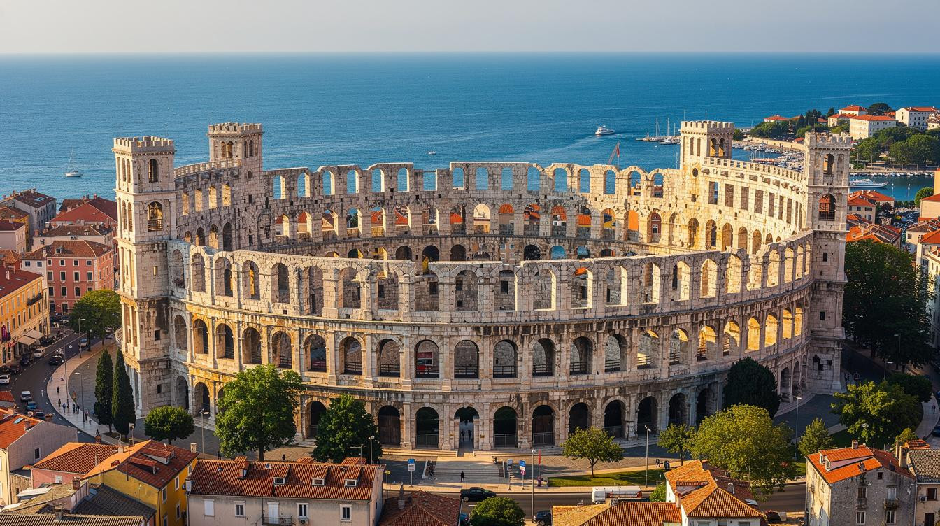 Das Colosseum verlor seine Aussenmauer, dieses Amphitheater in Kroatien steht komplett da