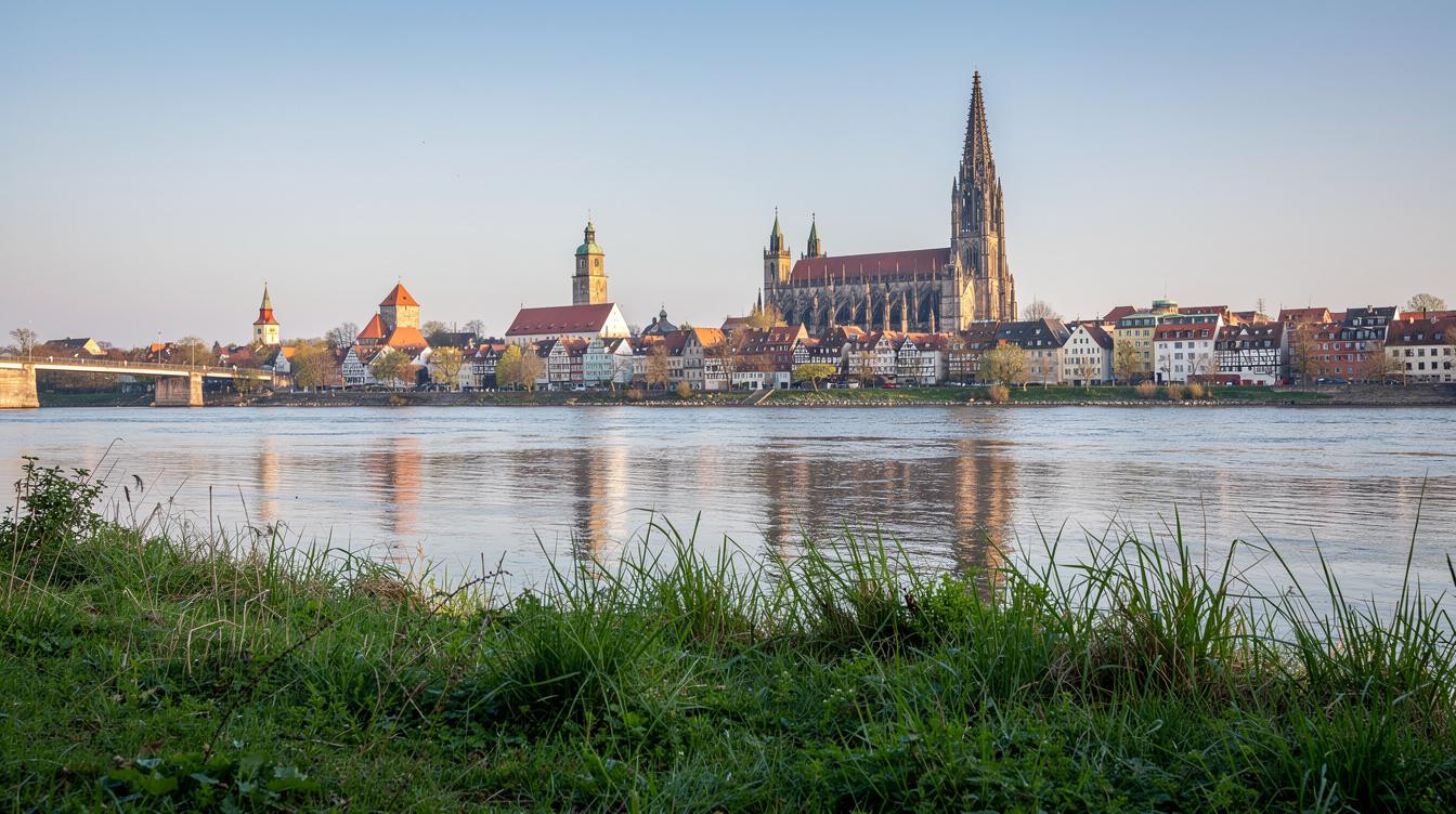 500 Meter ueber die Donau, und das Hotel in Neu-Ulm kostet 40 Euro weniger