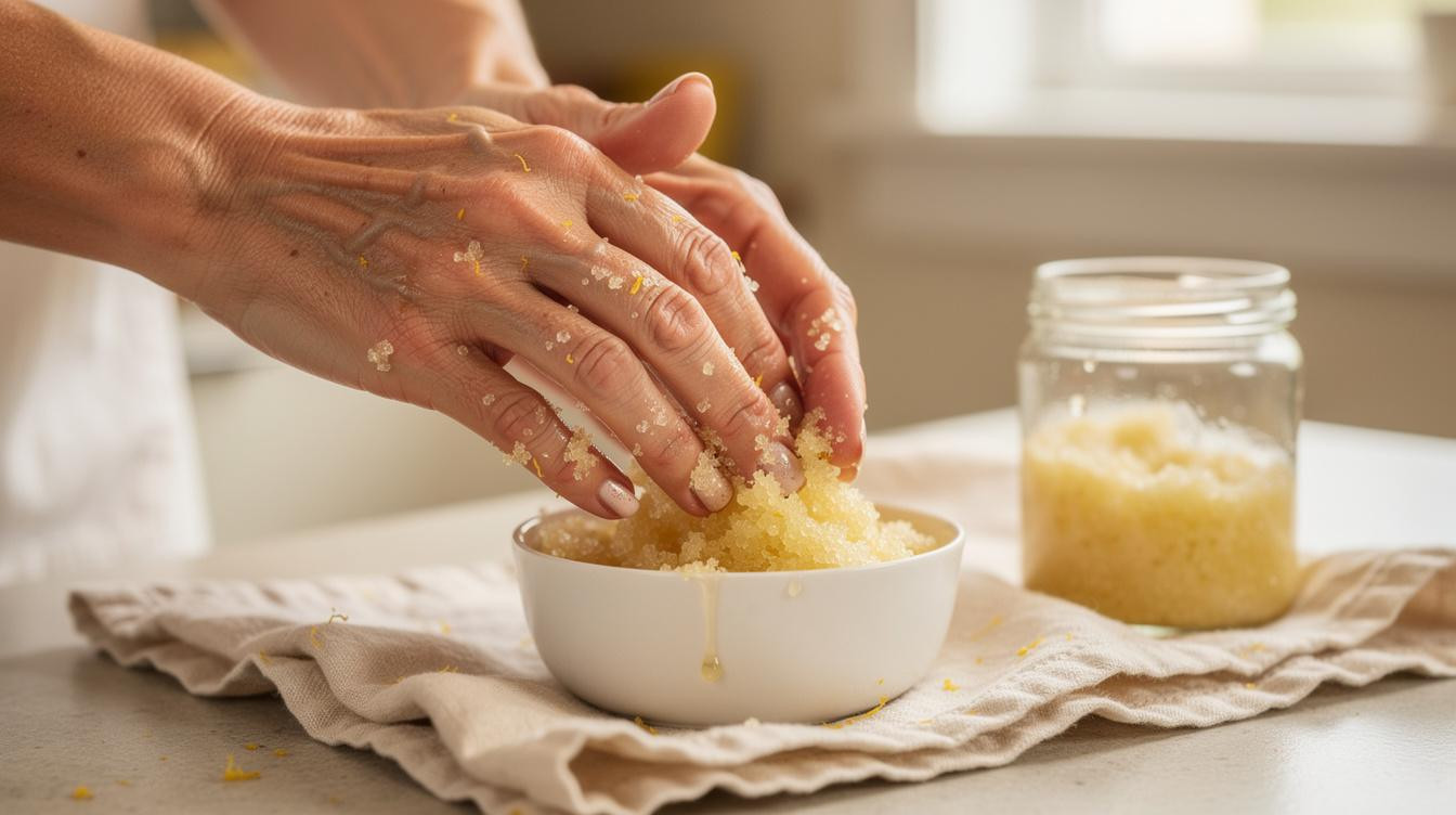 Raue Haende mit 54, ein Peeling aus 3 Kuechenzutaten glaettete sie in 10 Tagen