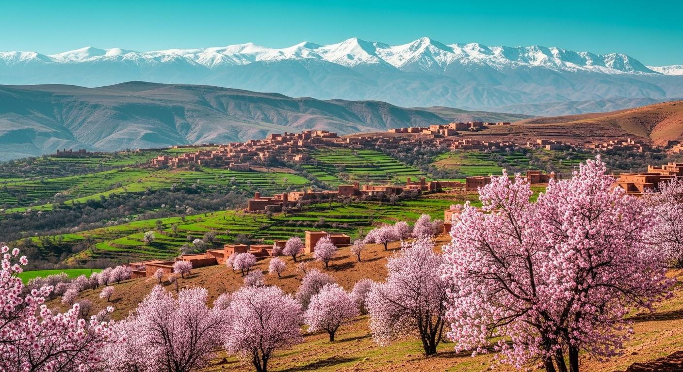 Morocco's spring saves 25% on riads while Atlas Mountains bloom pink with almonds