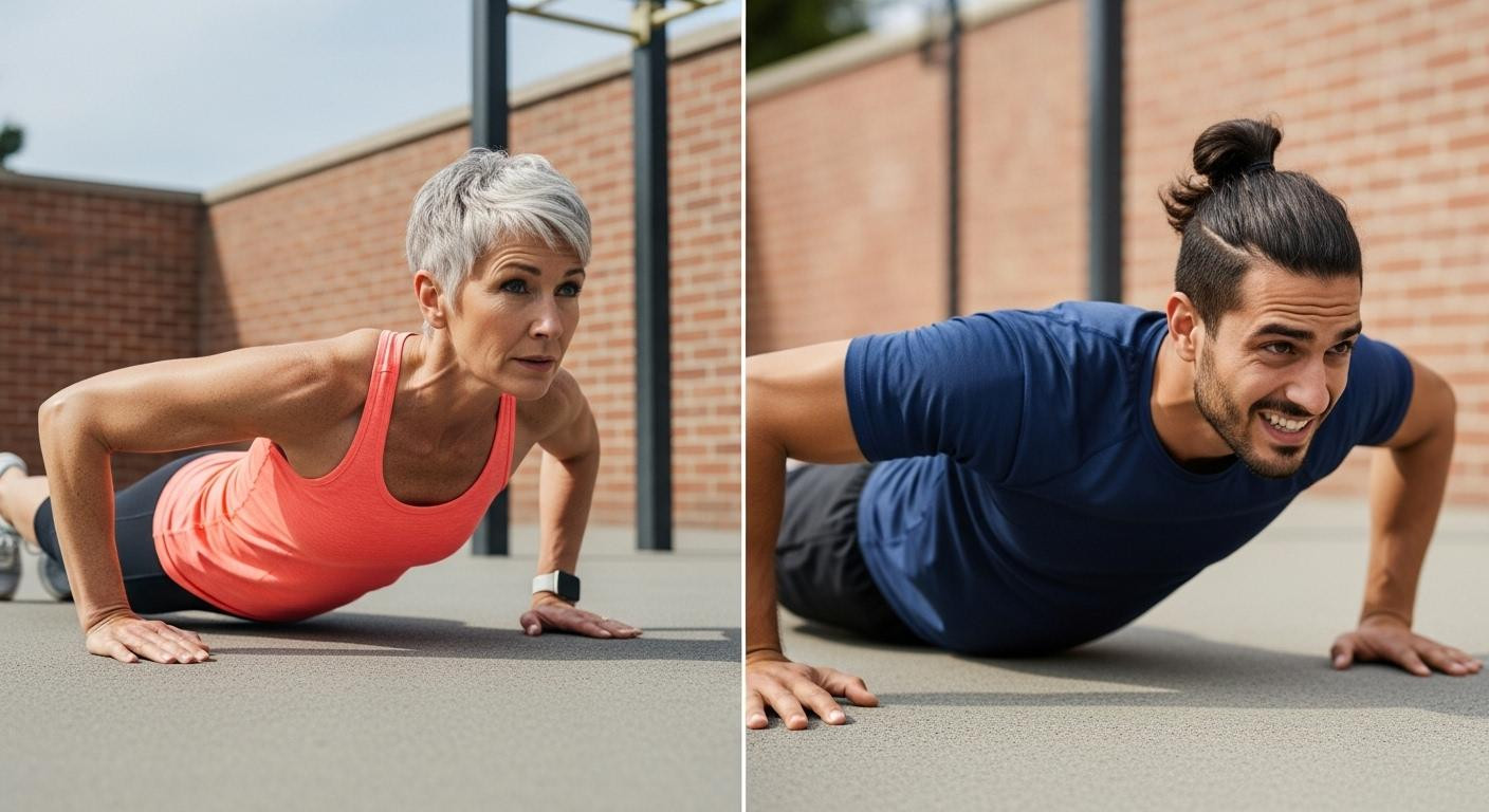 You're 28 and struggle with 10 push-ups: yet this 52-year-old completes 25