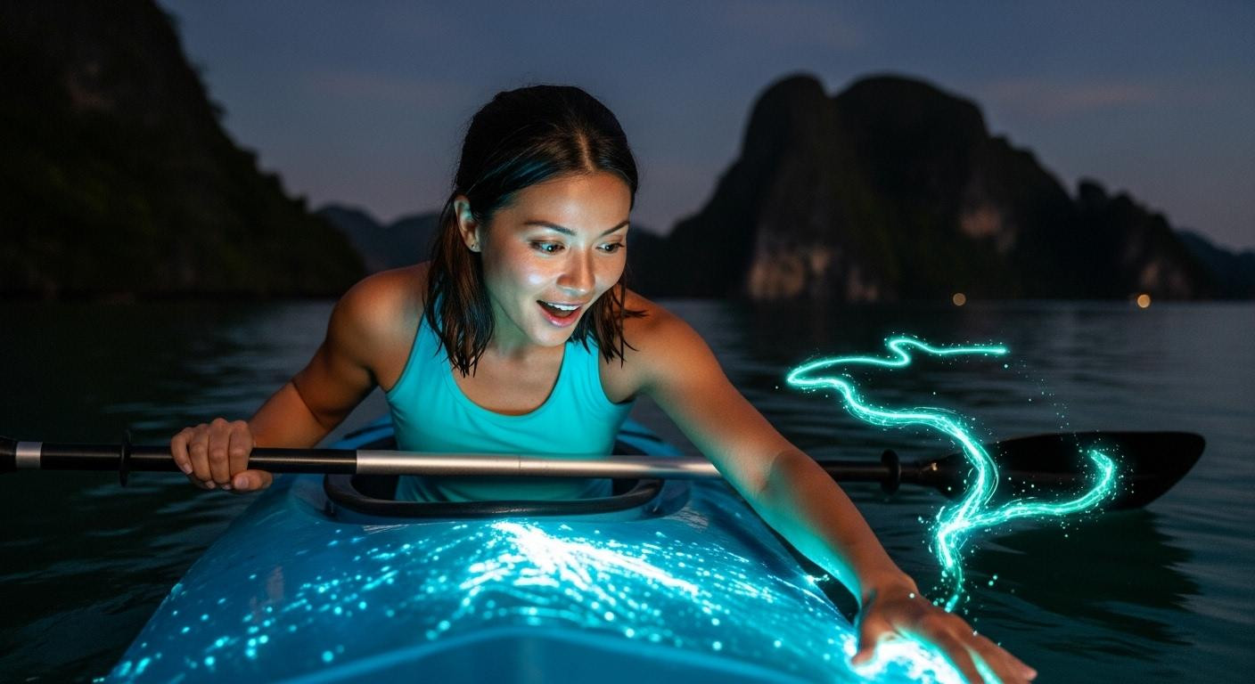 I kayaked through glowing plankton in Thailand for $95 – locals say November offers the strongest glow