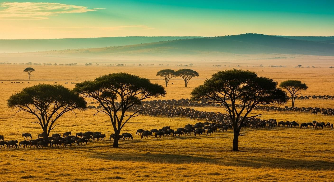 This Kenyan savanna sees 1.5 million wildebeest cross in September with 60% fewer tourists than July