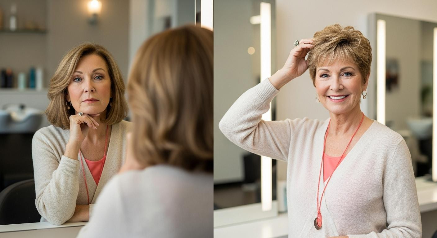 Every time you ask for face-framing layers after 60, you get the triangle effect—this cut breaks the cycle