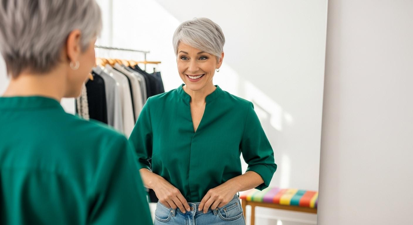 If you're petite, this 11-inch rule transforms high-waisted jeans after 50